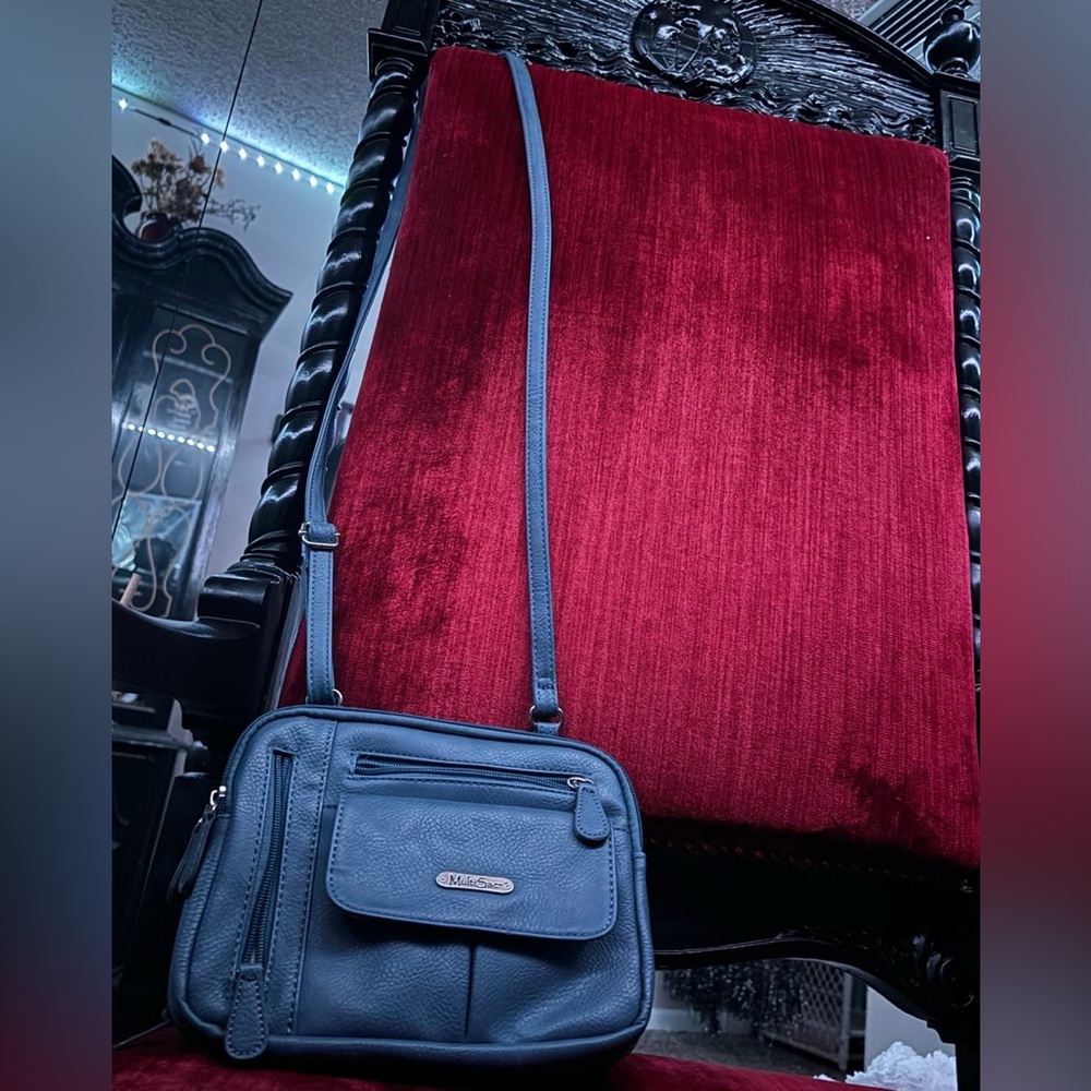 Blue Pocketbook Purse- Many Pockets!